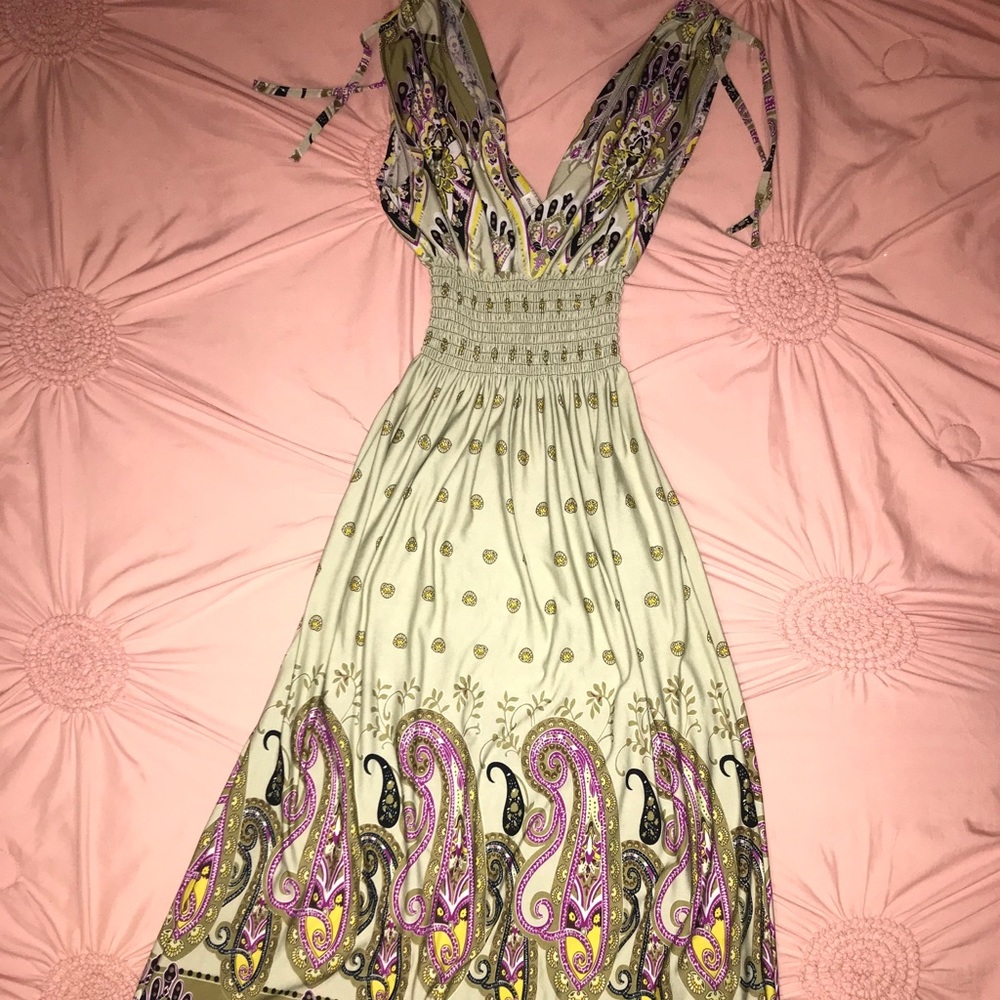 Peach Couture Paisley Dress